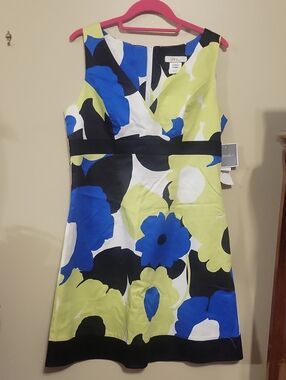 dBy Ltd, Black & Lime Floral Fit-and-Flare Dress, Washable